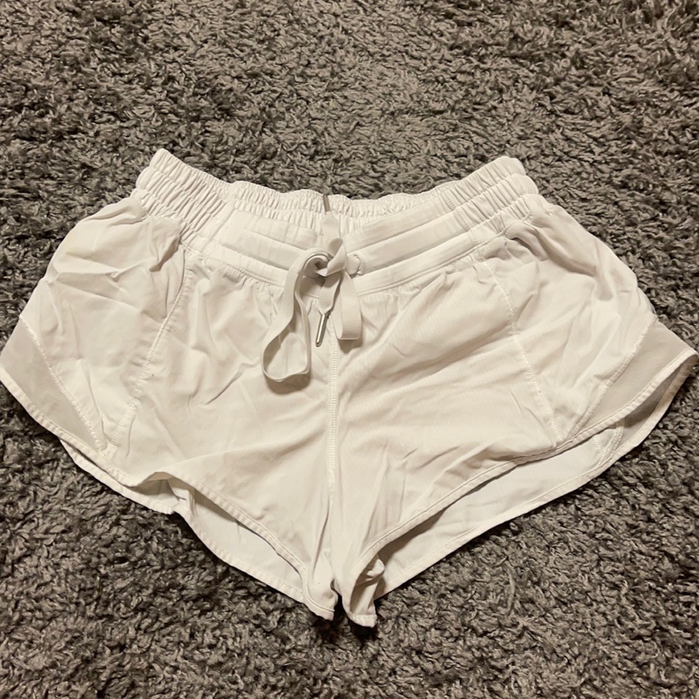 White Lululemon shorts